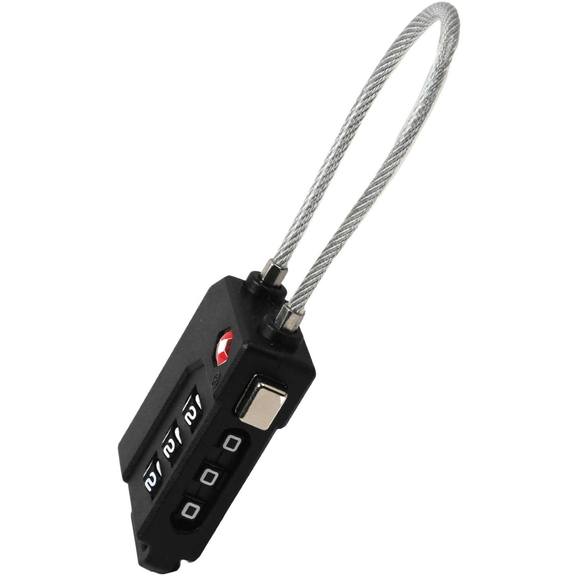 Cadeado Viagem com Cabo Aço Preto Cadeado Viagem com Cabo Aço Preto