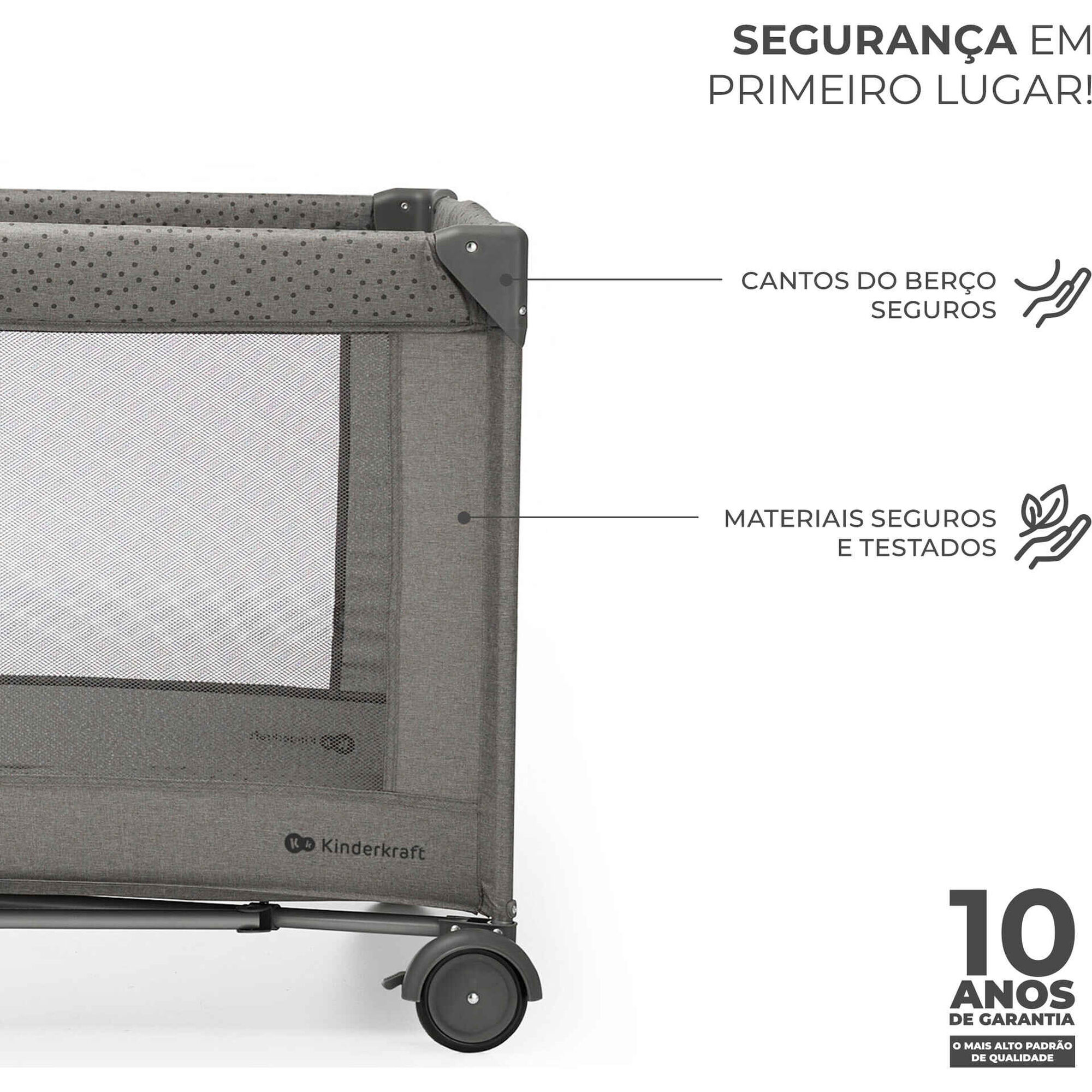 Cama de Viagem 2 em 1 Joy 2 Cinza Kinderkraft