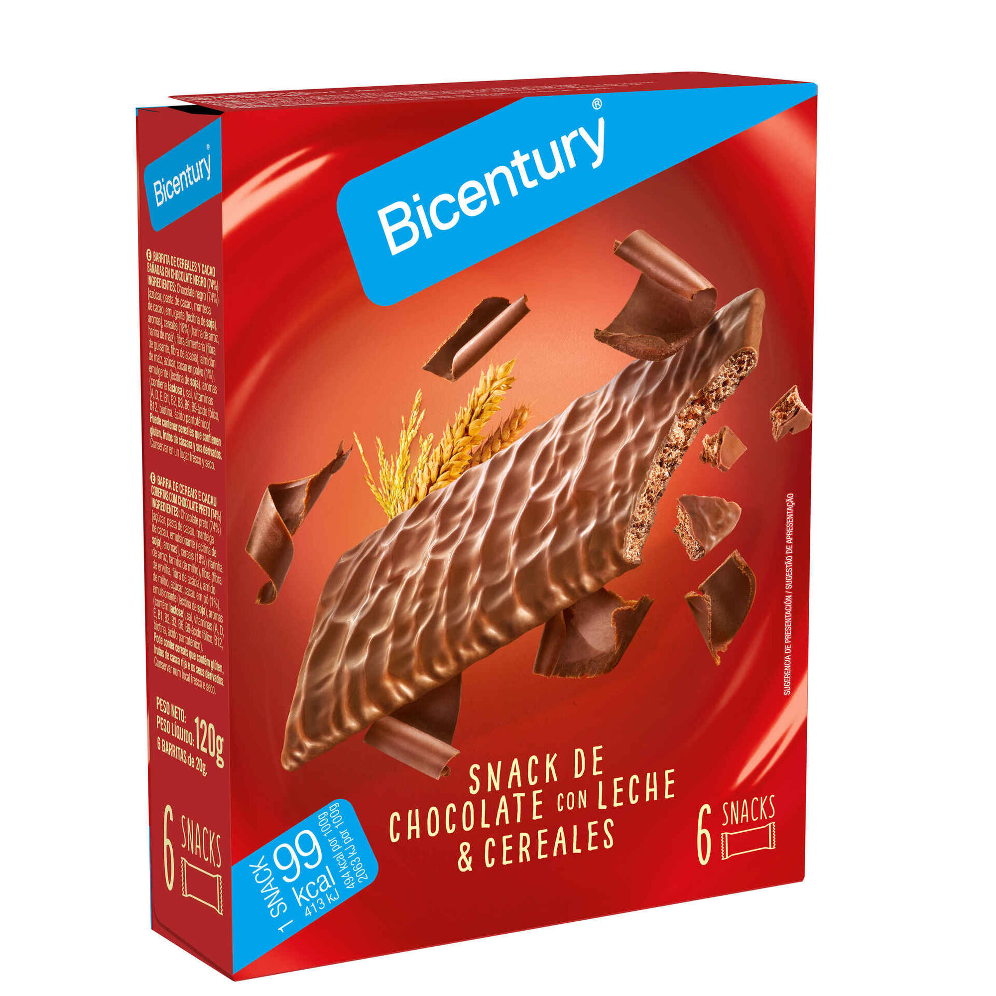 Barras de Cereais de Chocolate Leite