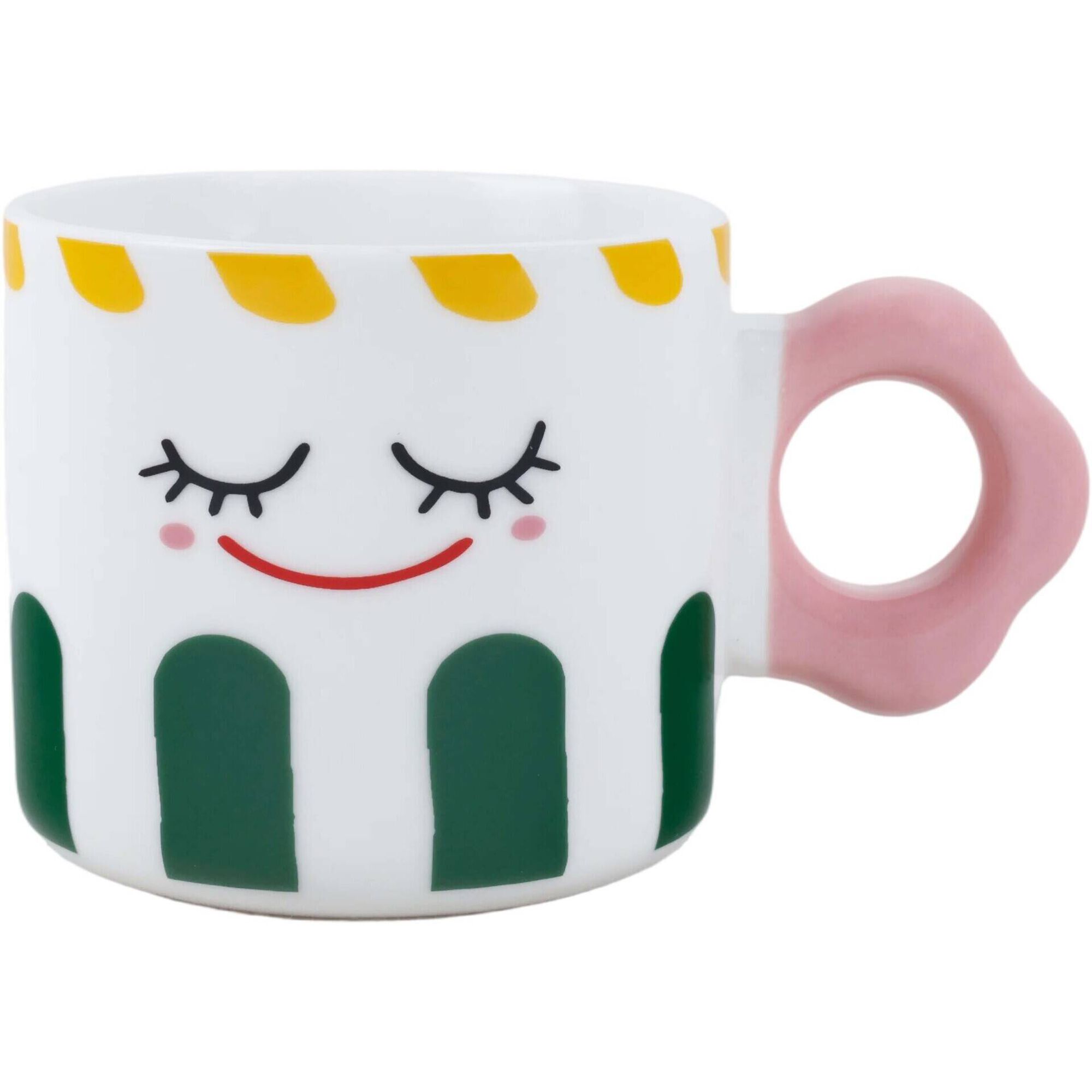 Caneca 320ml Cara Riscas Verdes Kasa