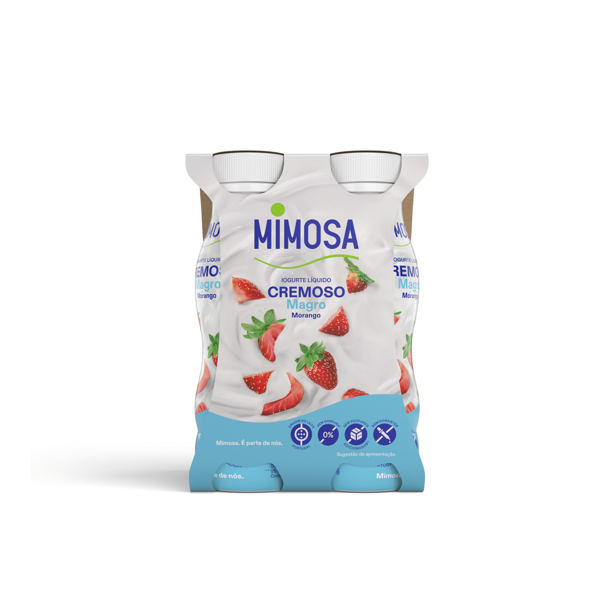 Iogurte L&iacute;quido Cremoso Magro Morango