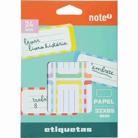Conjunto 24 Etiquetas Adesivas Escolares 34x75mm Note!