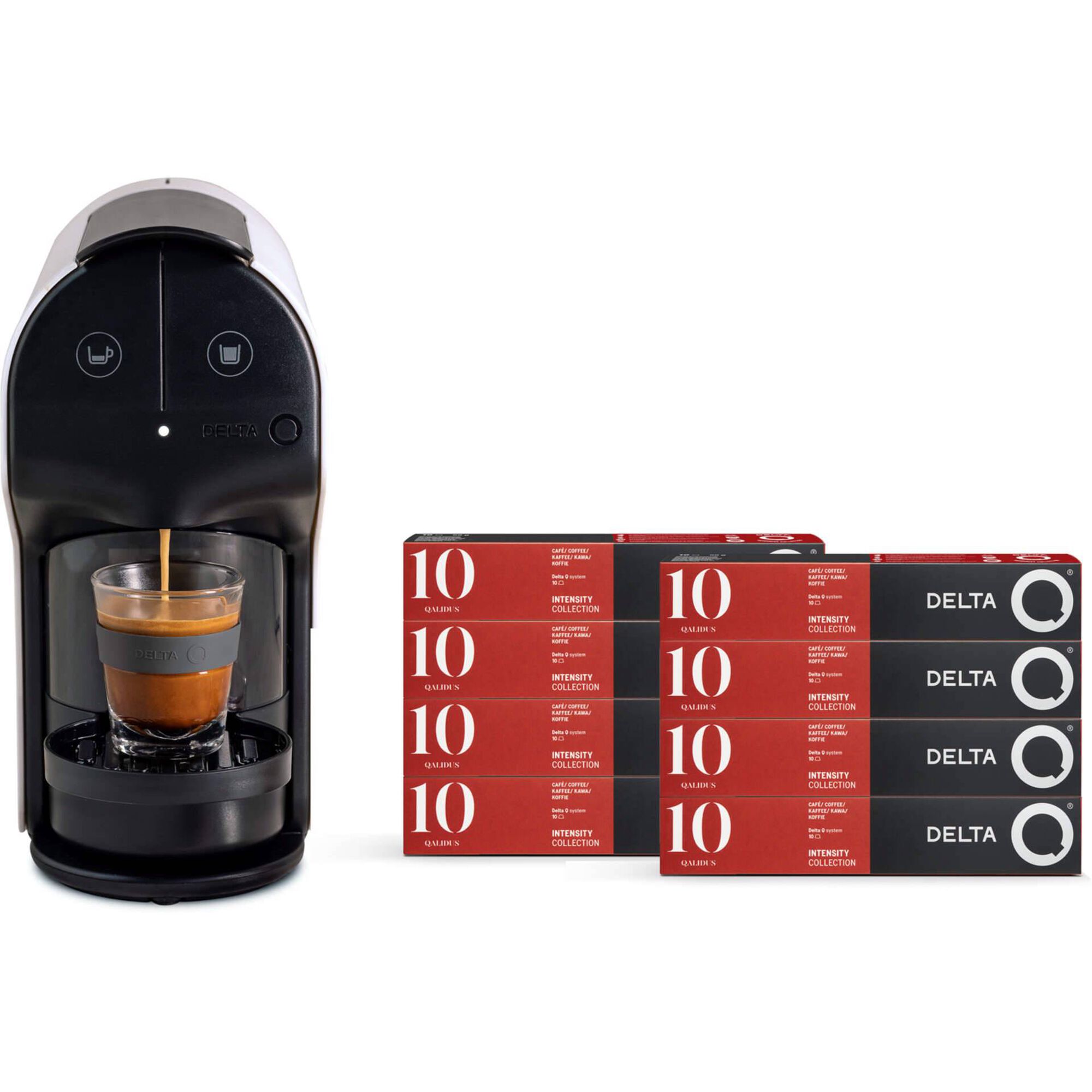 M&aacute;quina de Caf&eacute; Quick + C&aacute;psulas de Caf&eacute; Qalidus Int 10 Delta Q