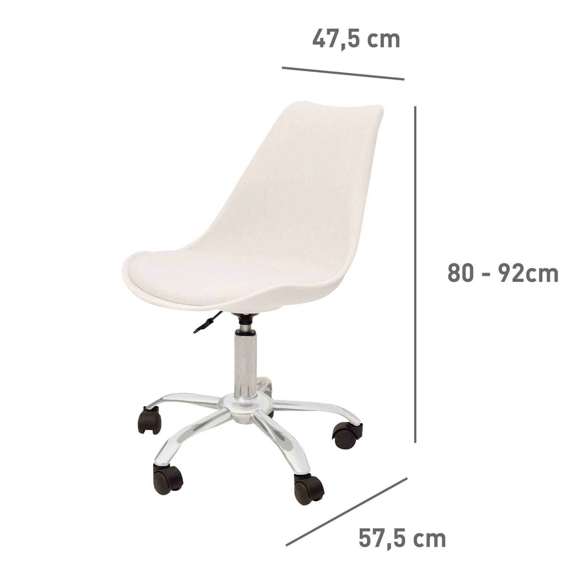 Cadeira de Escrit&oacute;rio Acolchoada Branca Echair Kasa