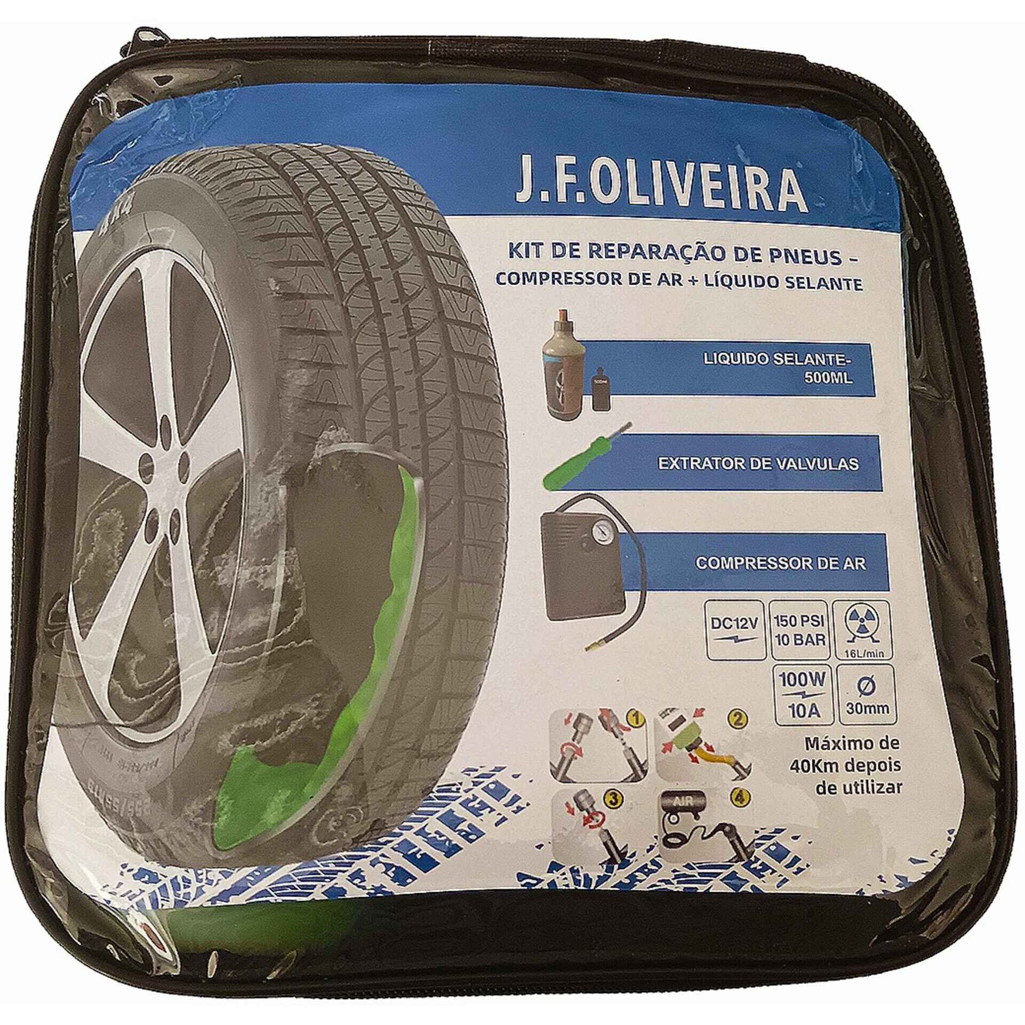 Kit Reparador de Pneus com Compressor