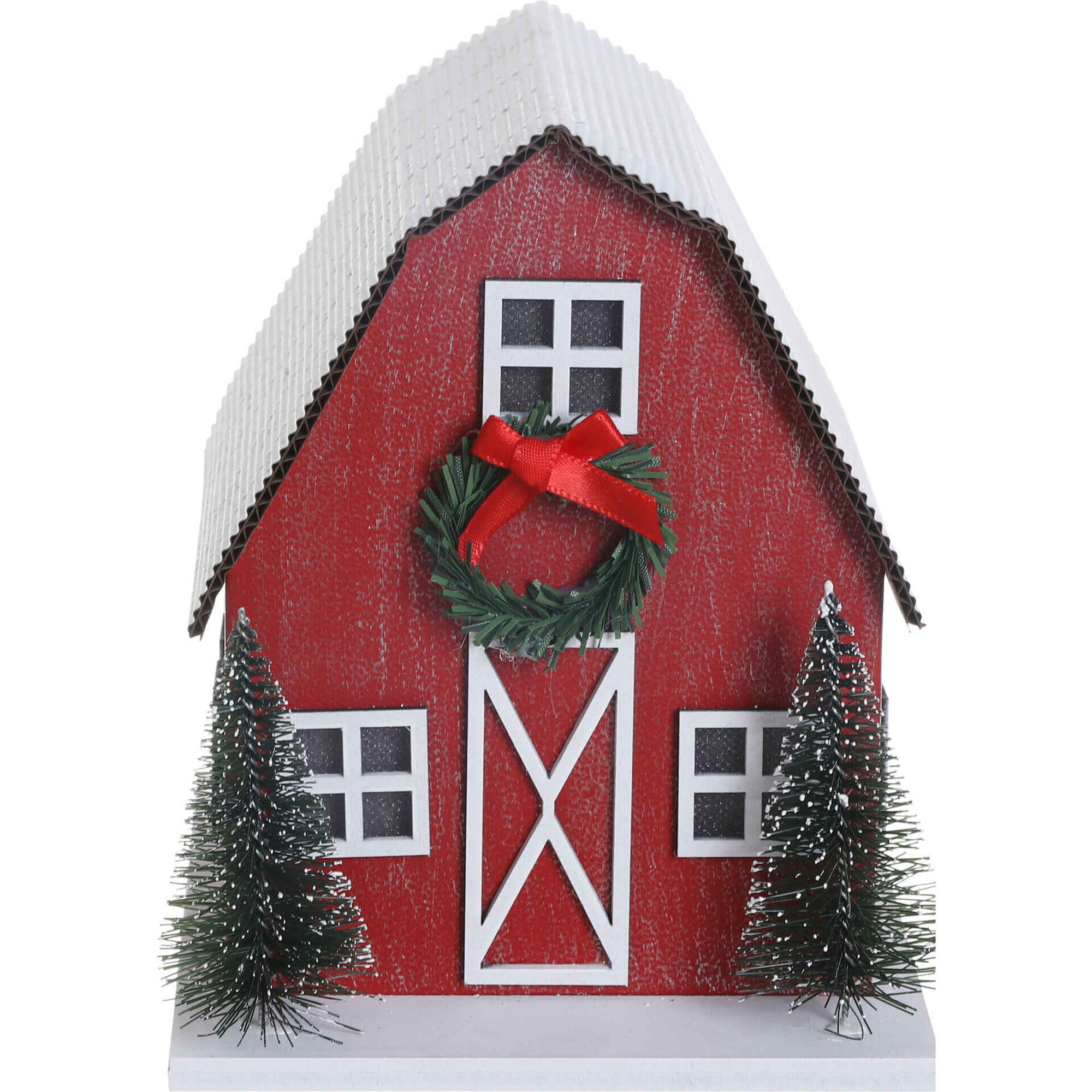 Casinha Vermelha 16cm com Luz