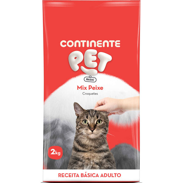 Ração para Gato Adulto Croquetes Peixe Continente Pet Basic