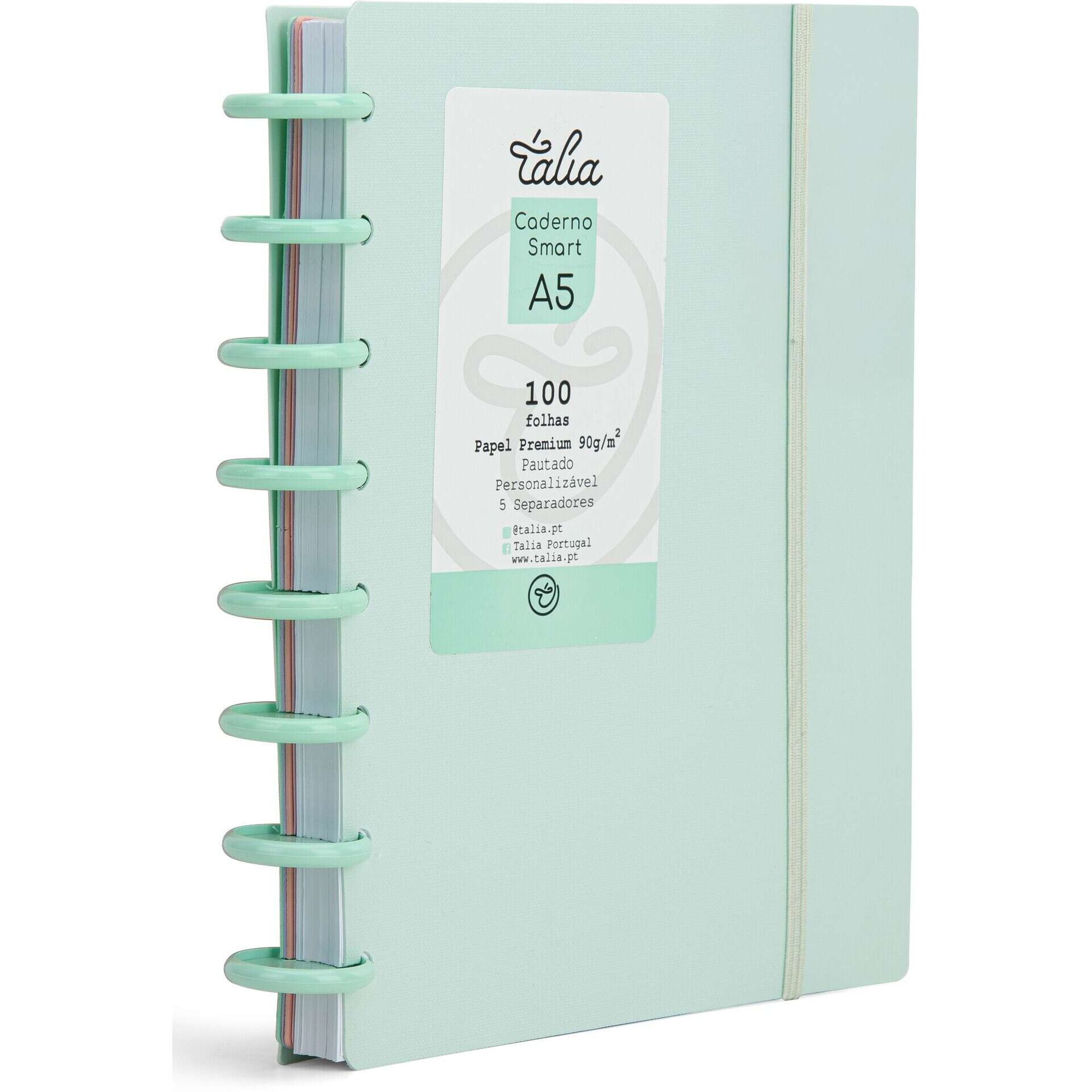 Caderno Smart Espiral A5 Pautado Azul