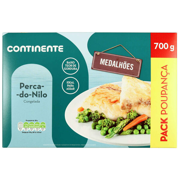 Medalhões de Perca do Nilo Congelada Pack Poupança Continente