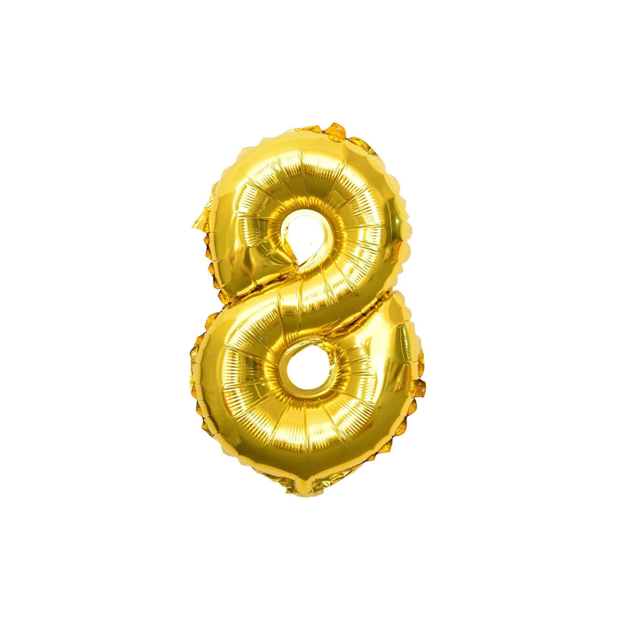 Balão Foil Nº8 83cm Dourado
