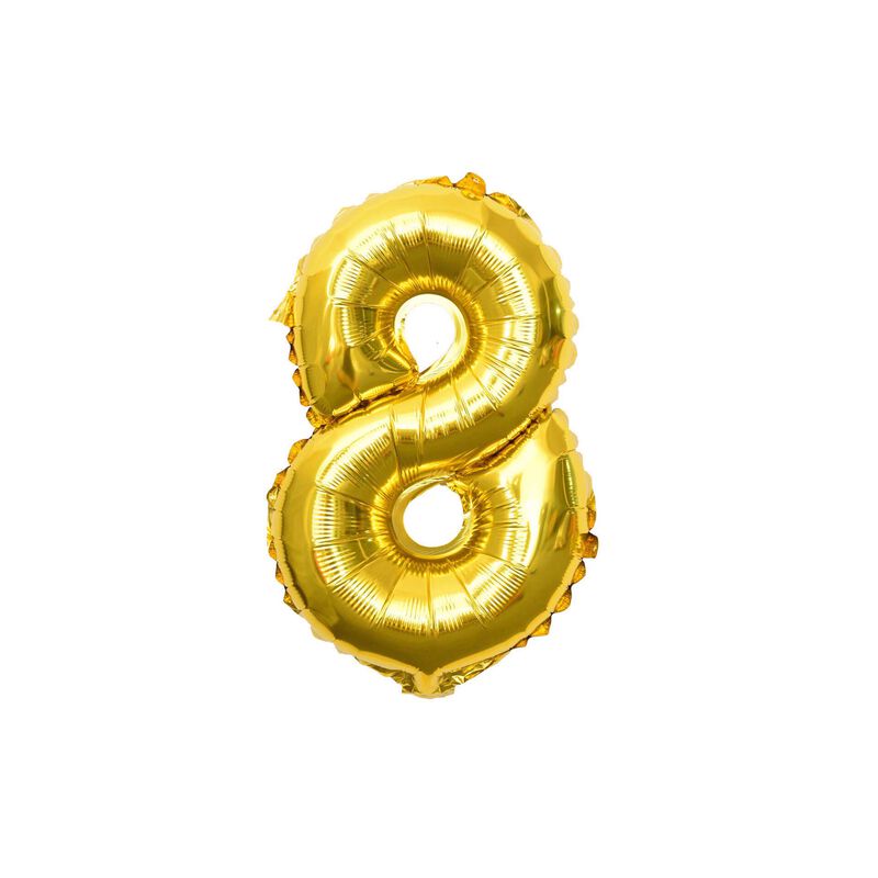 Balão Foil Nº8 83cm Dourado Kasa
