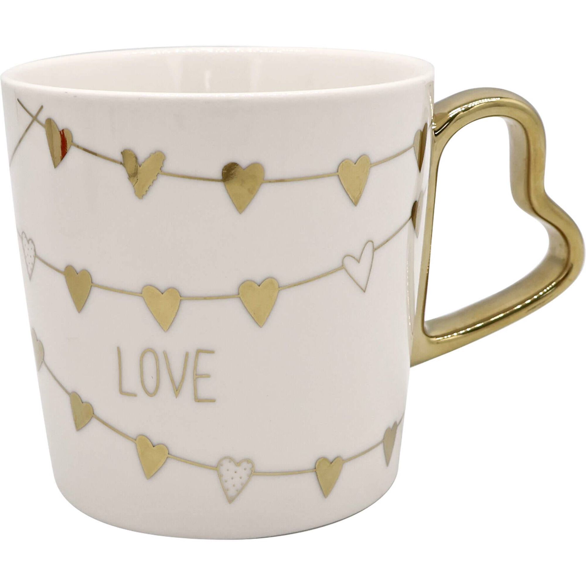 Caneca Cora&ccedil;&otilde;es Dourados Love Kasa