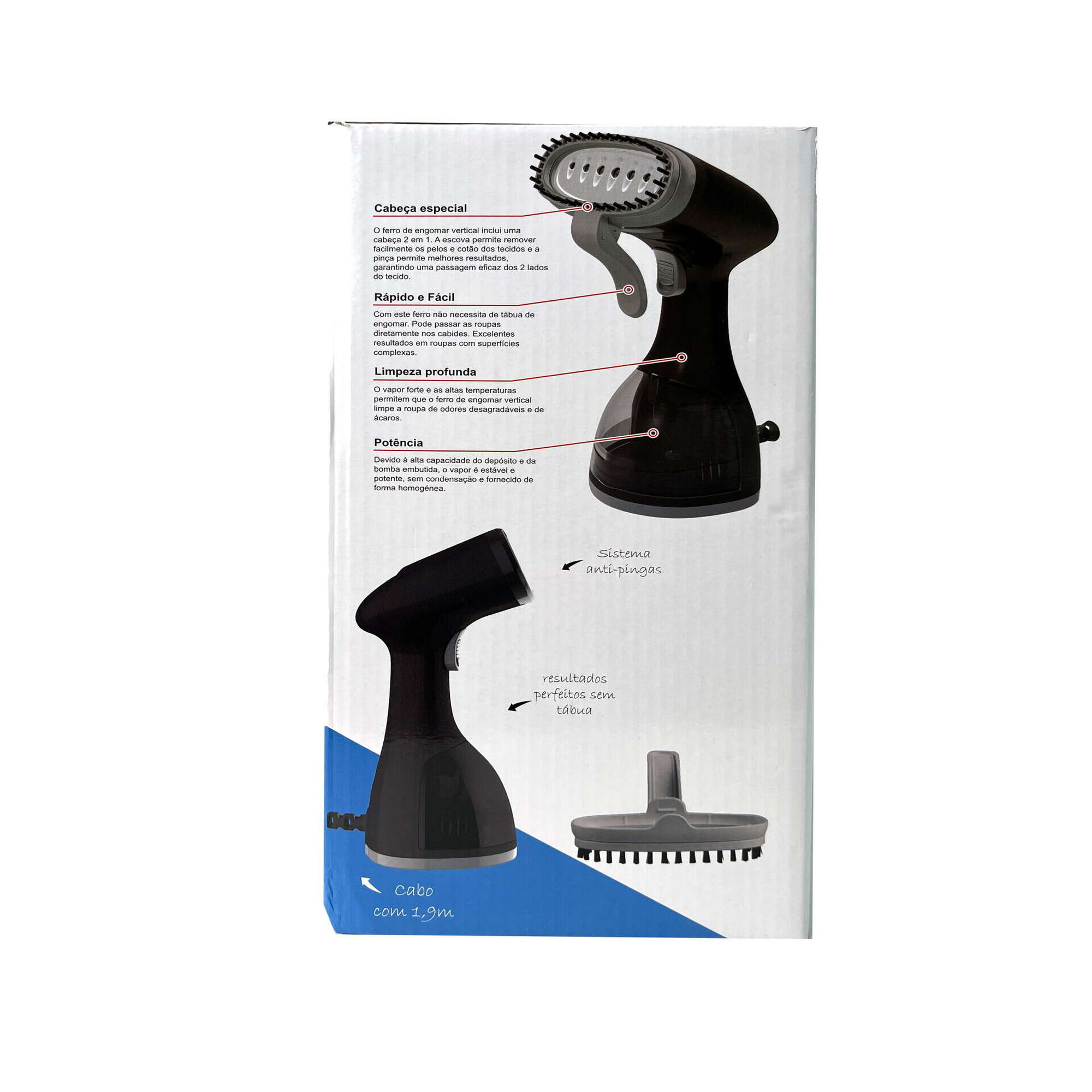 Ferro de Engomar Vertical Preto 1200W 260ml Bazar&atilde;o