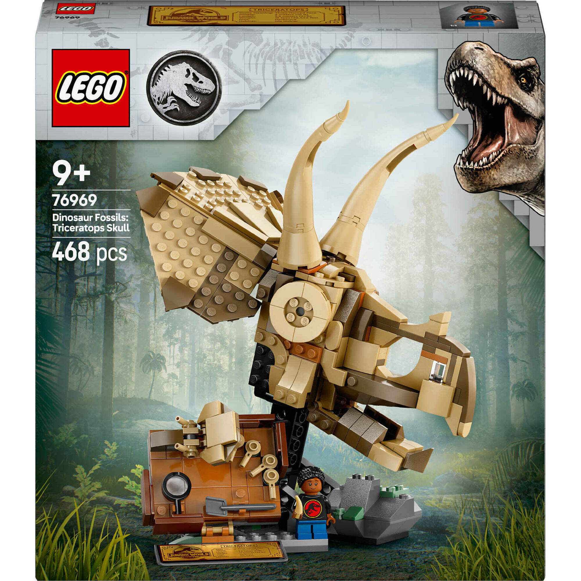 LEGO Jurassic World - F&oacute;sseis de Dinossauros: Cr&acirc;nio de Triceratops - 76969