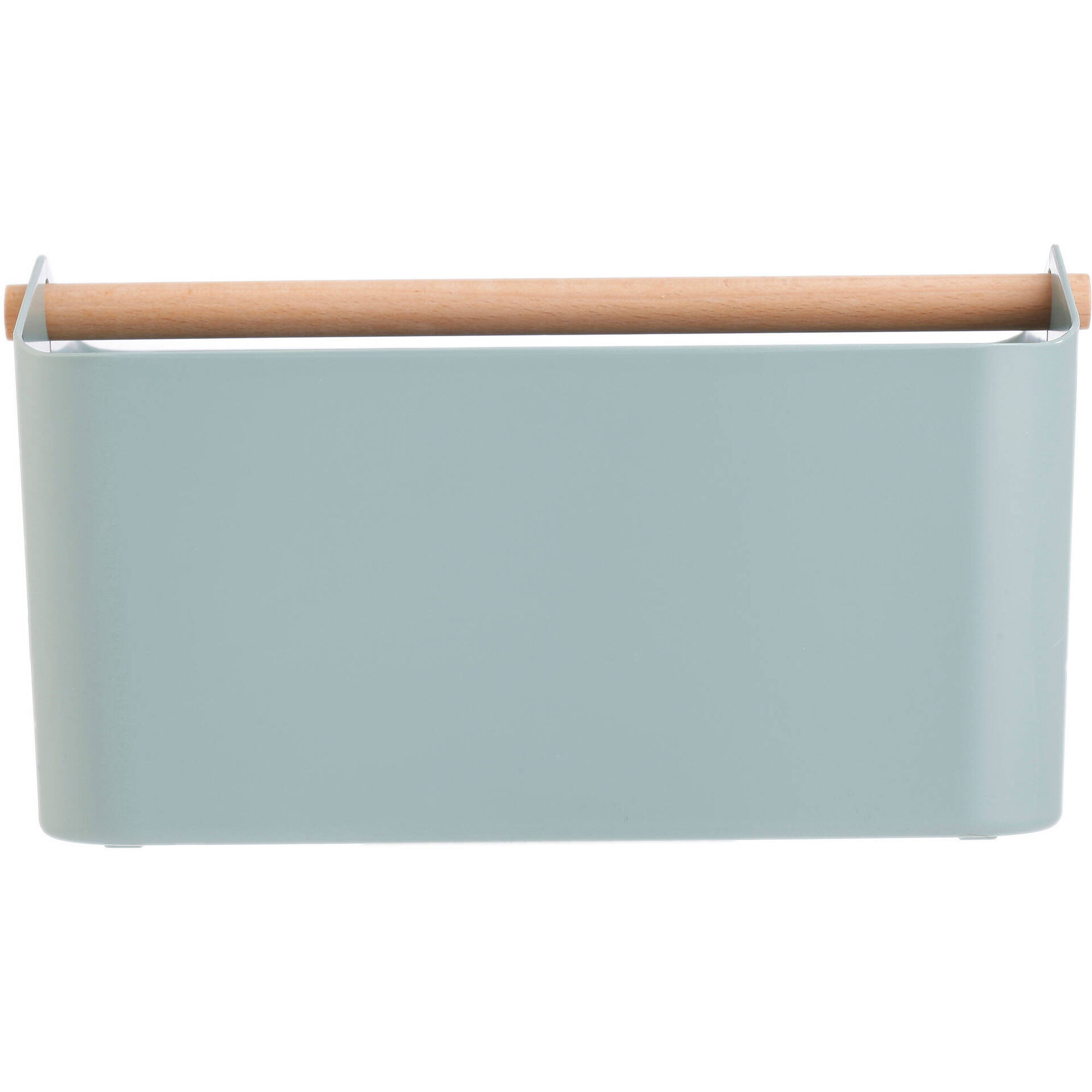 Caixa Arruma&ccedil;&atilde;o Pl&aacute;stico com Pega Madeira Verde