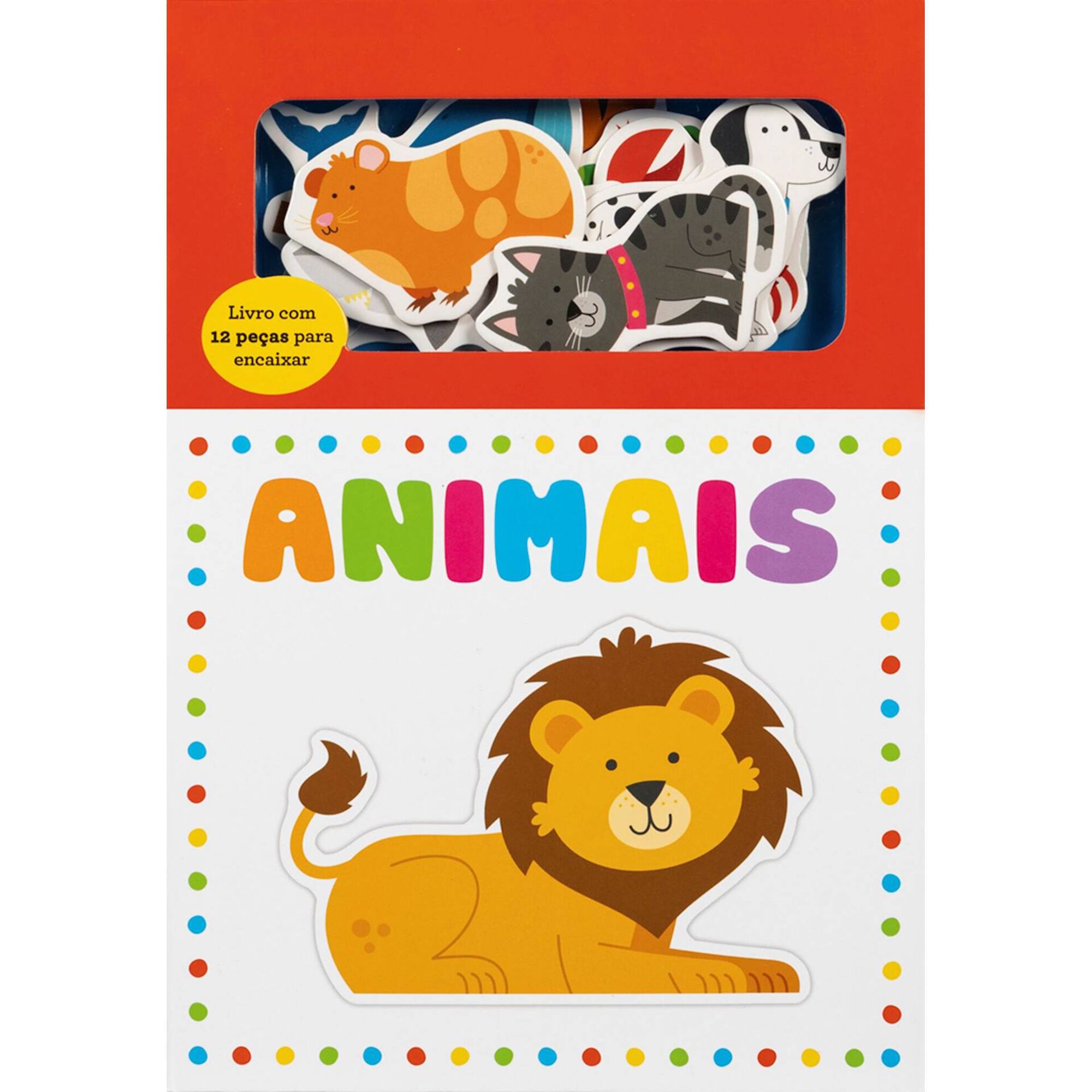Animais - Livro com 12 peças para encaixar