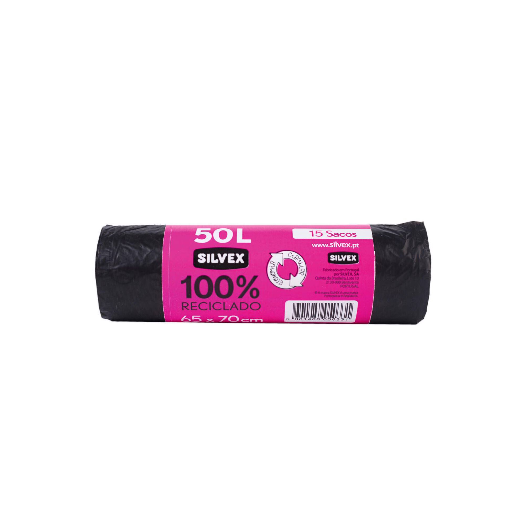 Sacos Lixo 100% Reciclado 50 lt