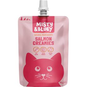 Snack para Gato Creamy Salm&atilde;o Misty & Bluey
