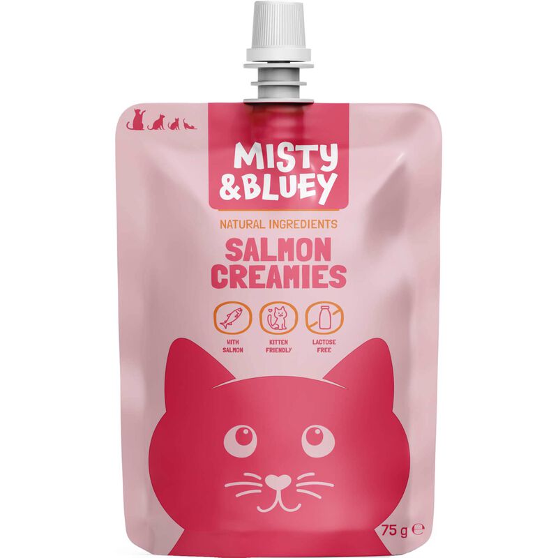 Snack para Gato Creamy Salmão Misty &amp; Bluey