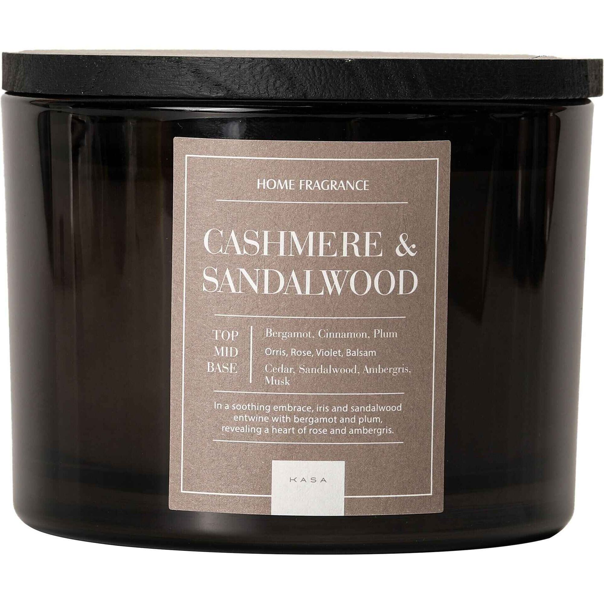 Vela em Copo Tampa Madeira Escura Cashmere 879g