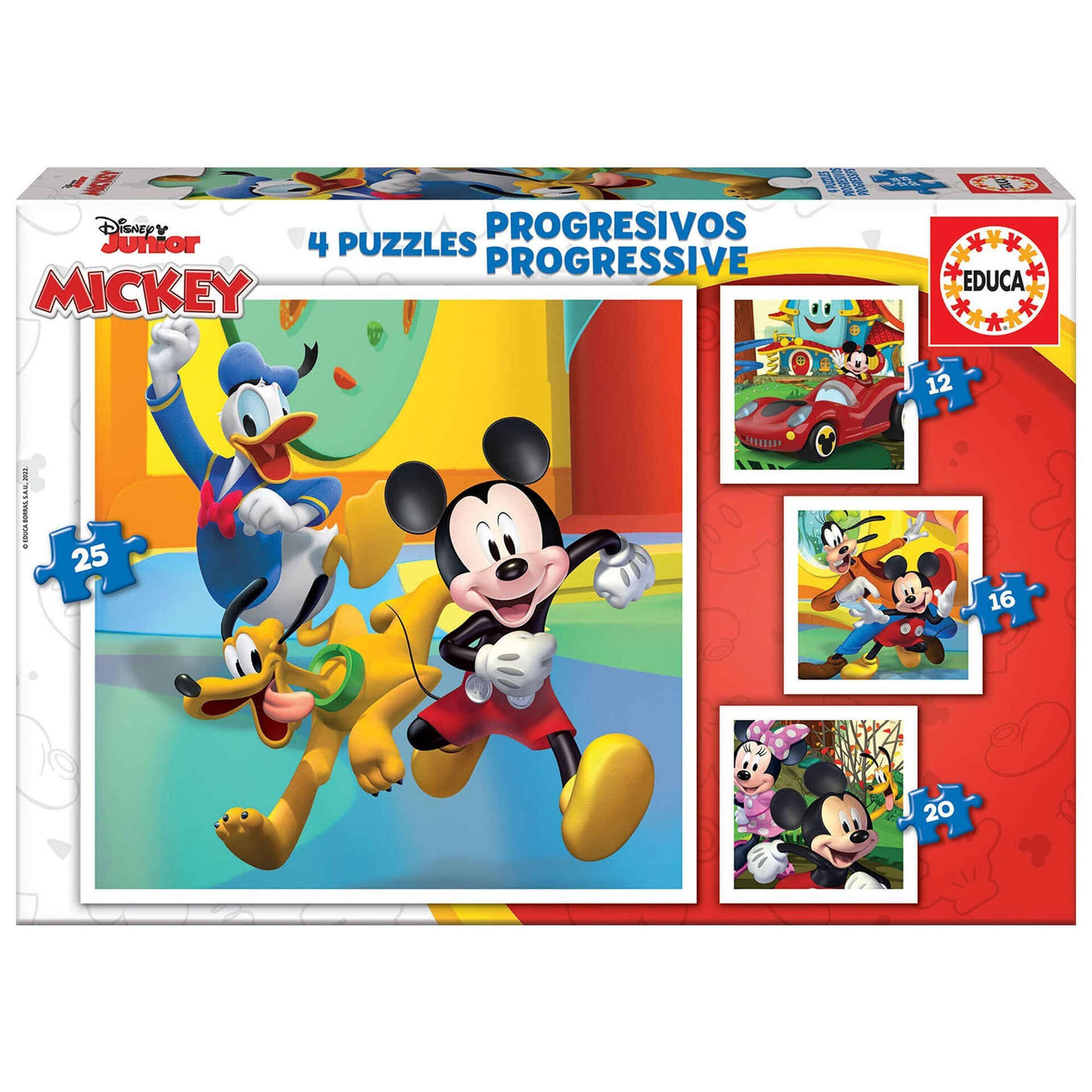 4 Puzzles Progressivos Disney 12 a 25 Pe&ccedil;as (v&aacute;rios modelos)