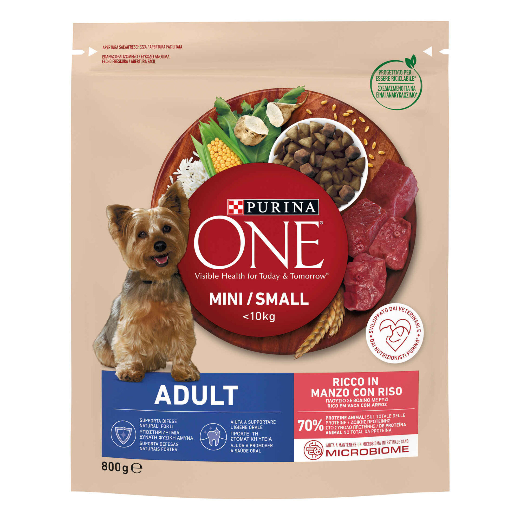 Ra&ccedil;&atilde;o para C&atilde;o Adulto Mini Vaca e Arroz Purina One Mini