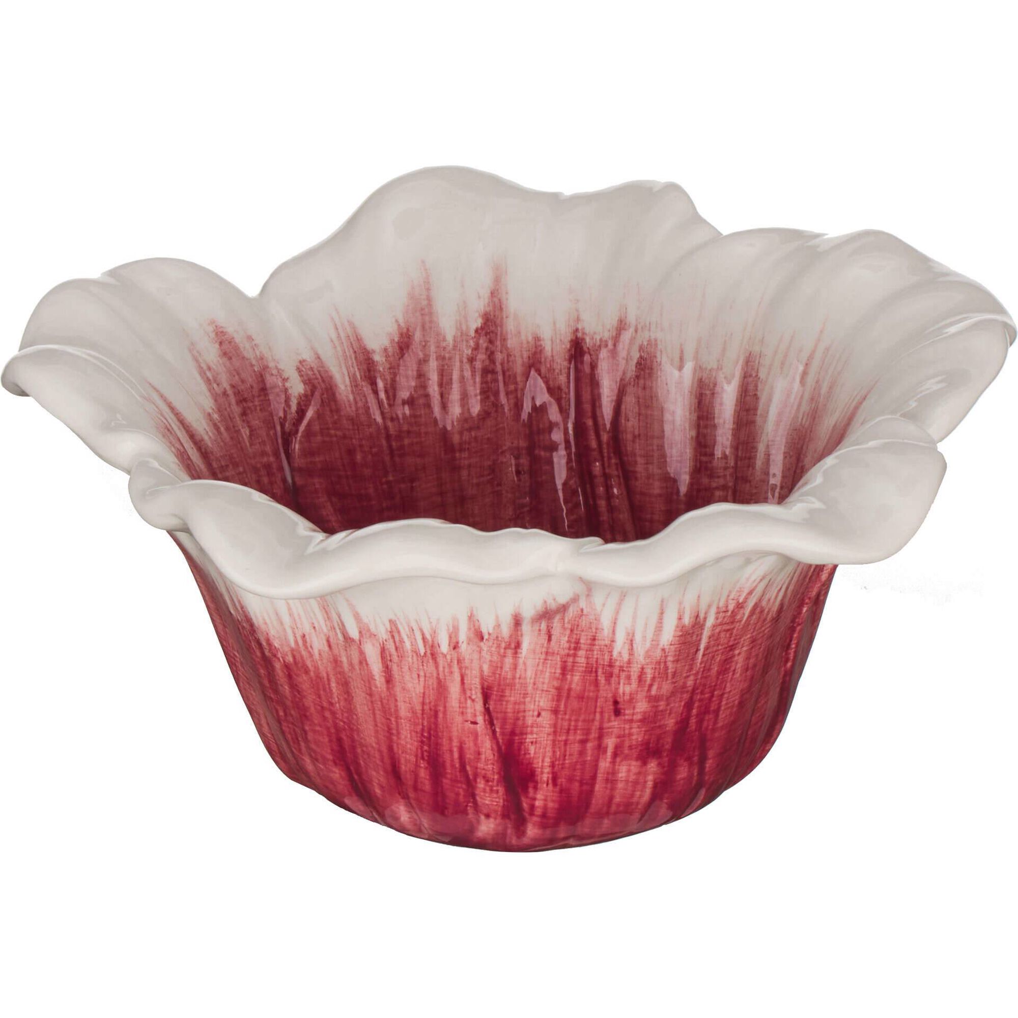 Taça Flor Rosa e Branco