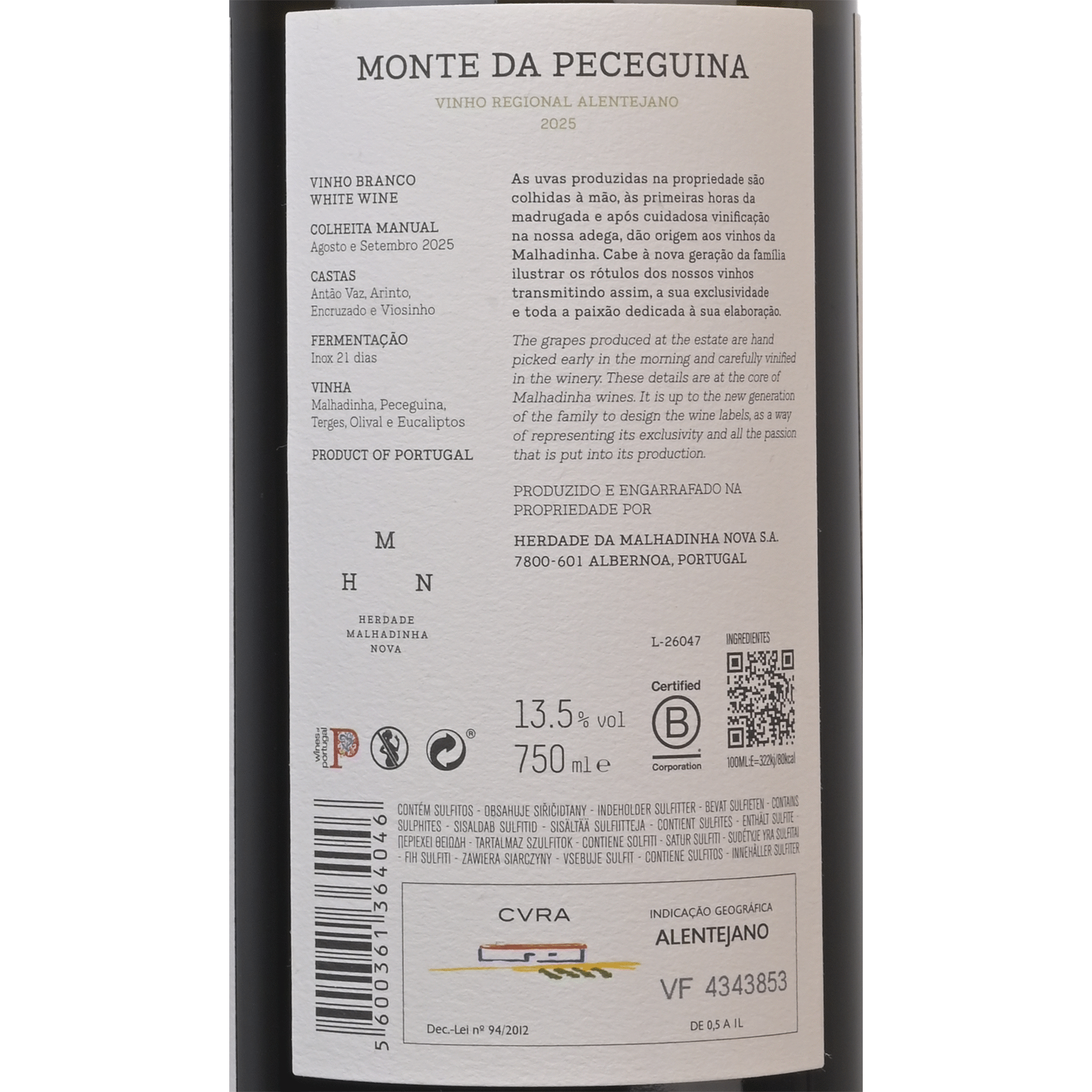 Monte da Peceguina Alentejano Vinho Branco