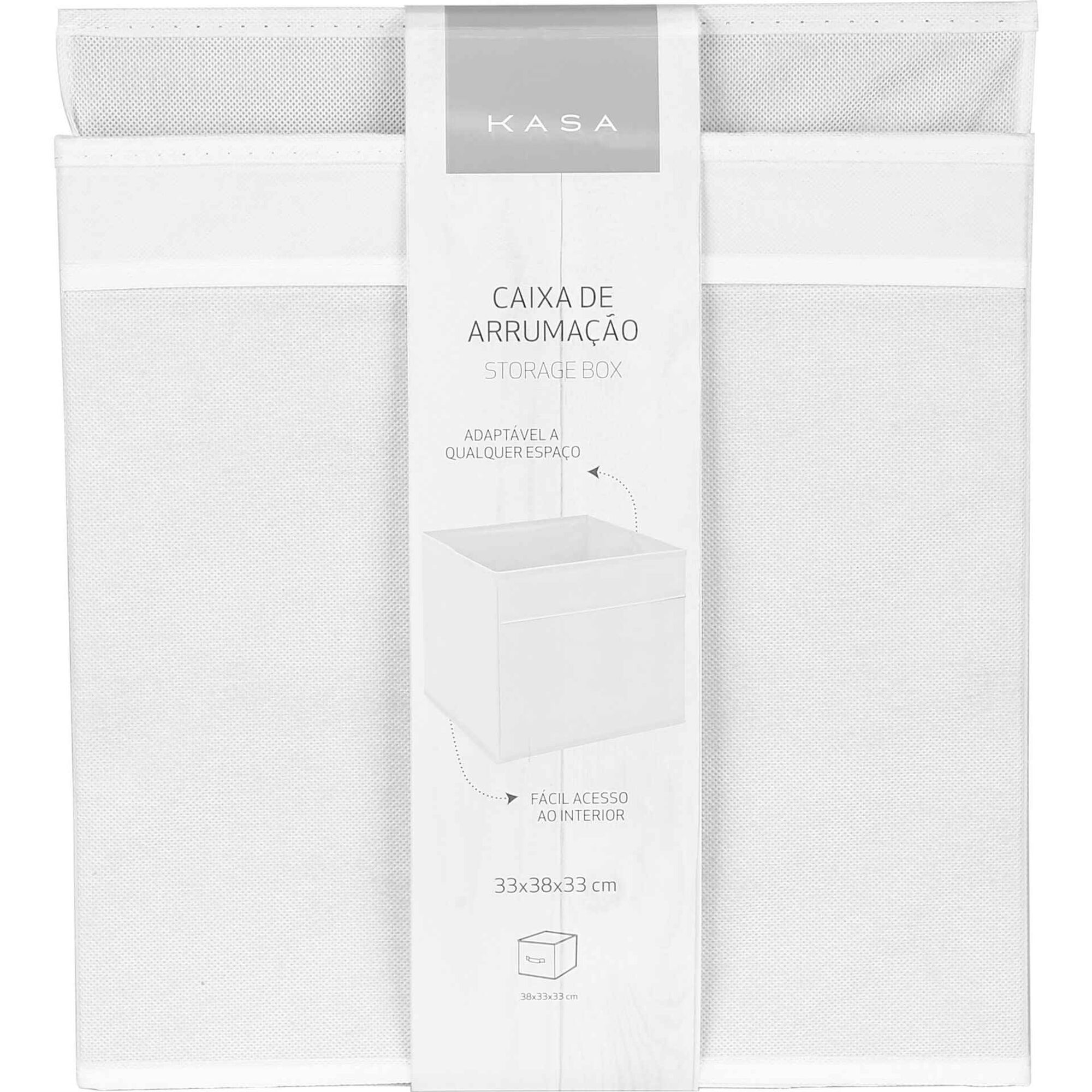Cubo Arruma&ccedil;&atilde;o 33x38x33cm Branco Kasa