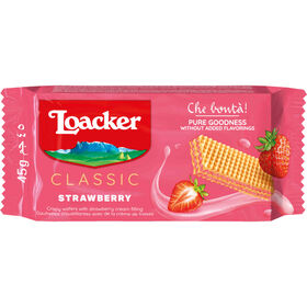 Bolachas Wafers com Recheio de Morango Loacker
