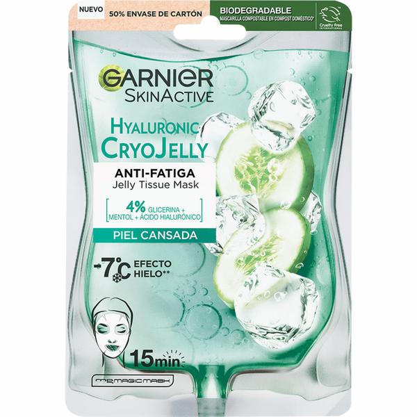 Máscara Facial Tecido CryoJelly Aloe Hialurónico Pele Cansada Garnier Skin Active