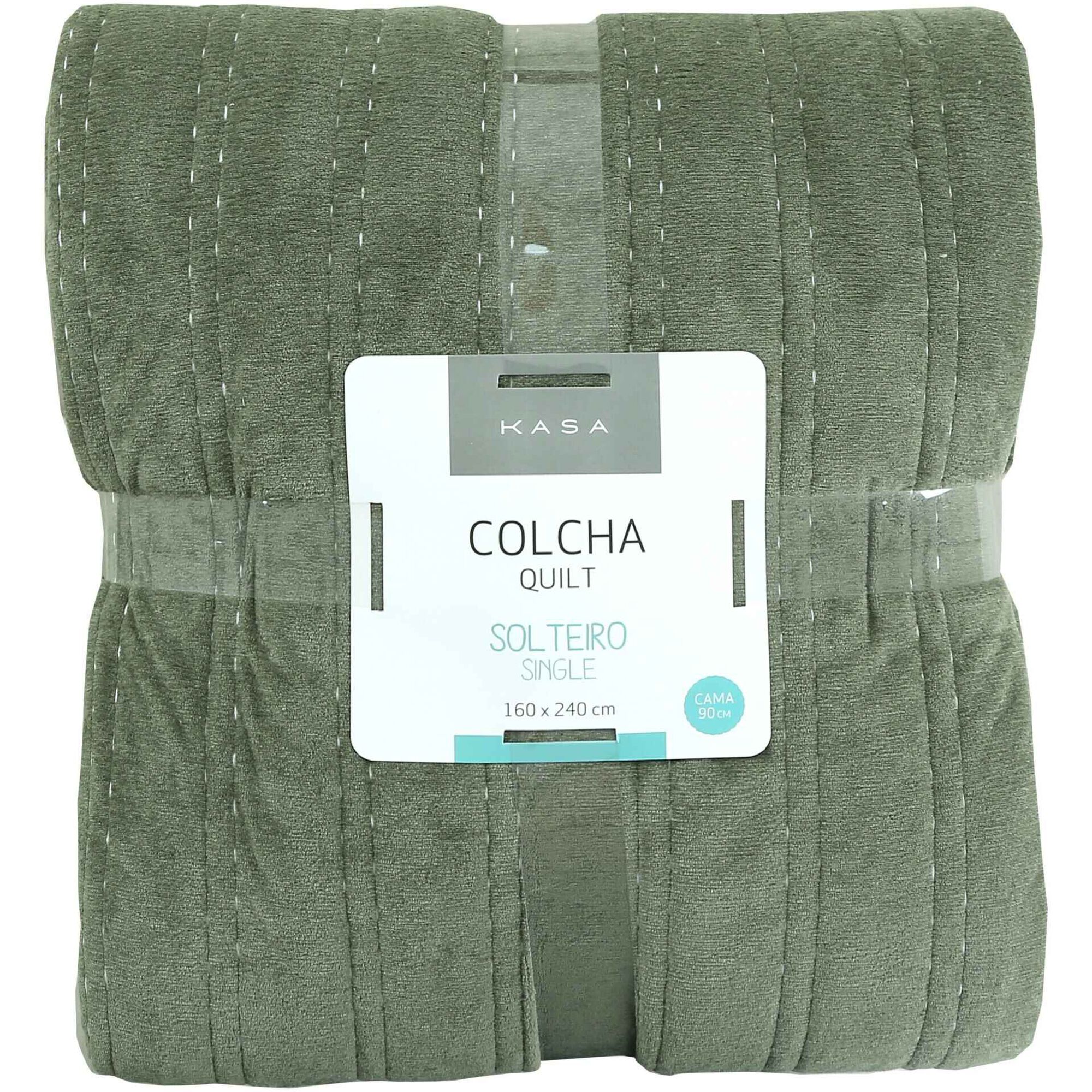 Colcha de Veludo 240x160cm Verde Deep Moss Kasa