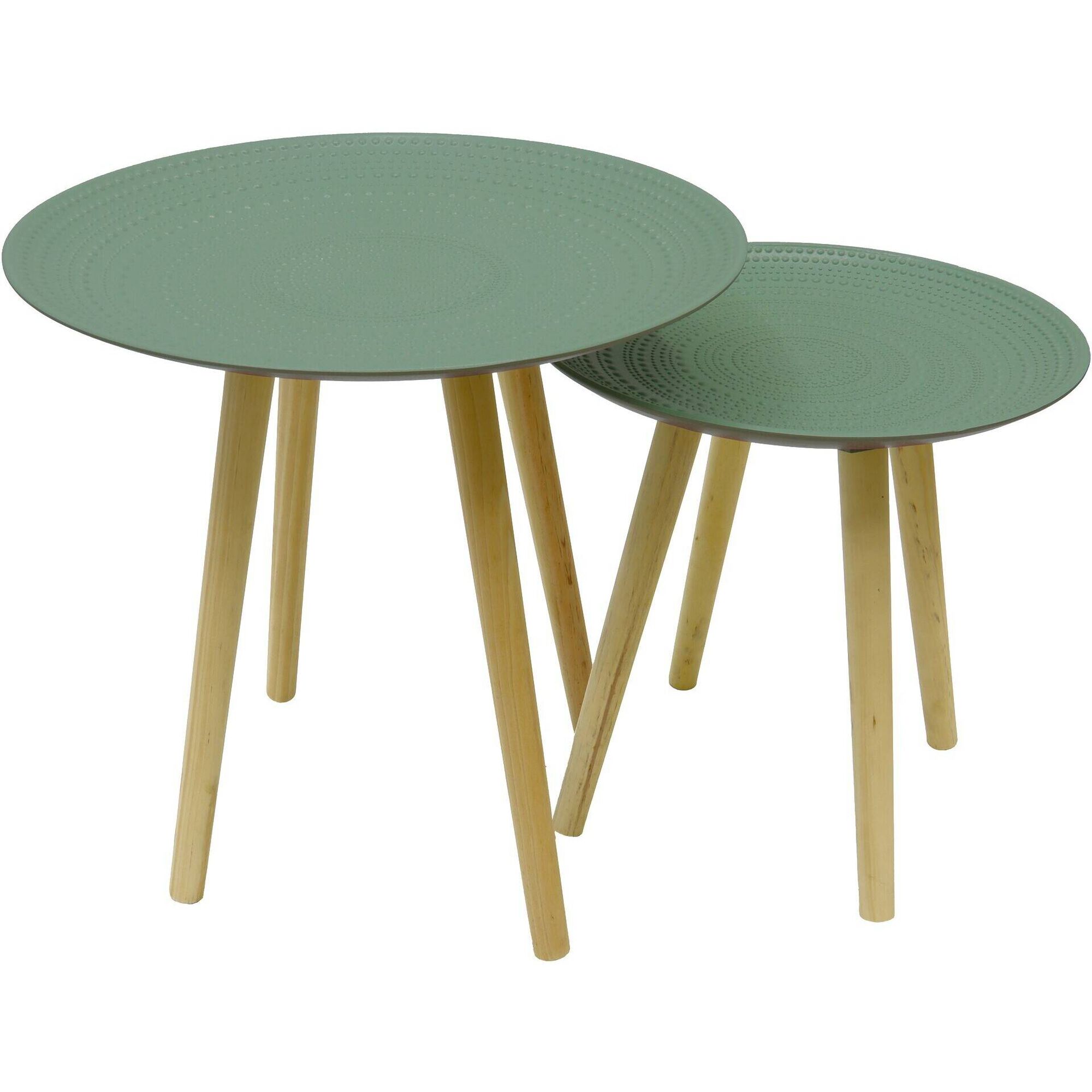 Conjunto 2 Mesas Droplet Verde Kasa