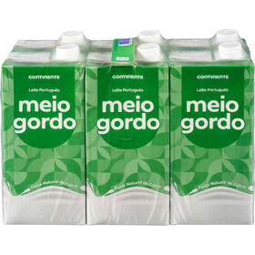 Leite UHT Meio Gordo Continente
