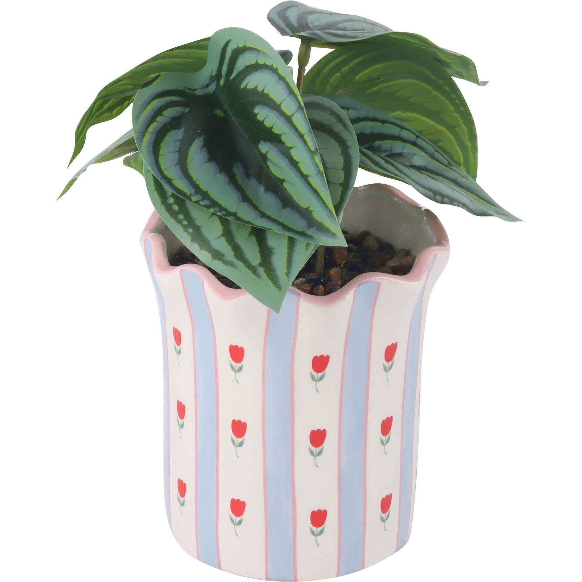 Vaso Azul com Tulipas Artificiais Kasa