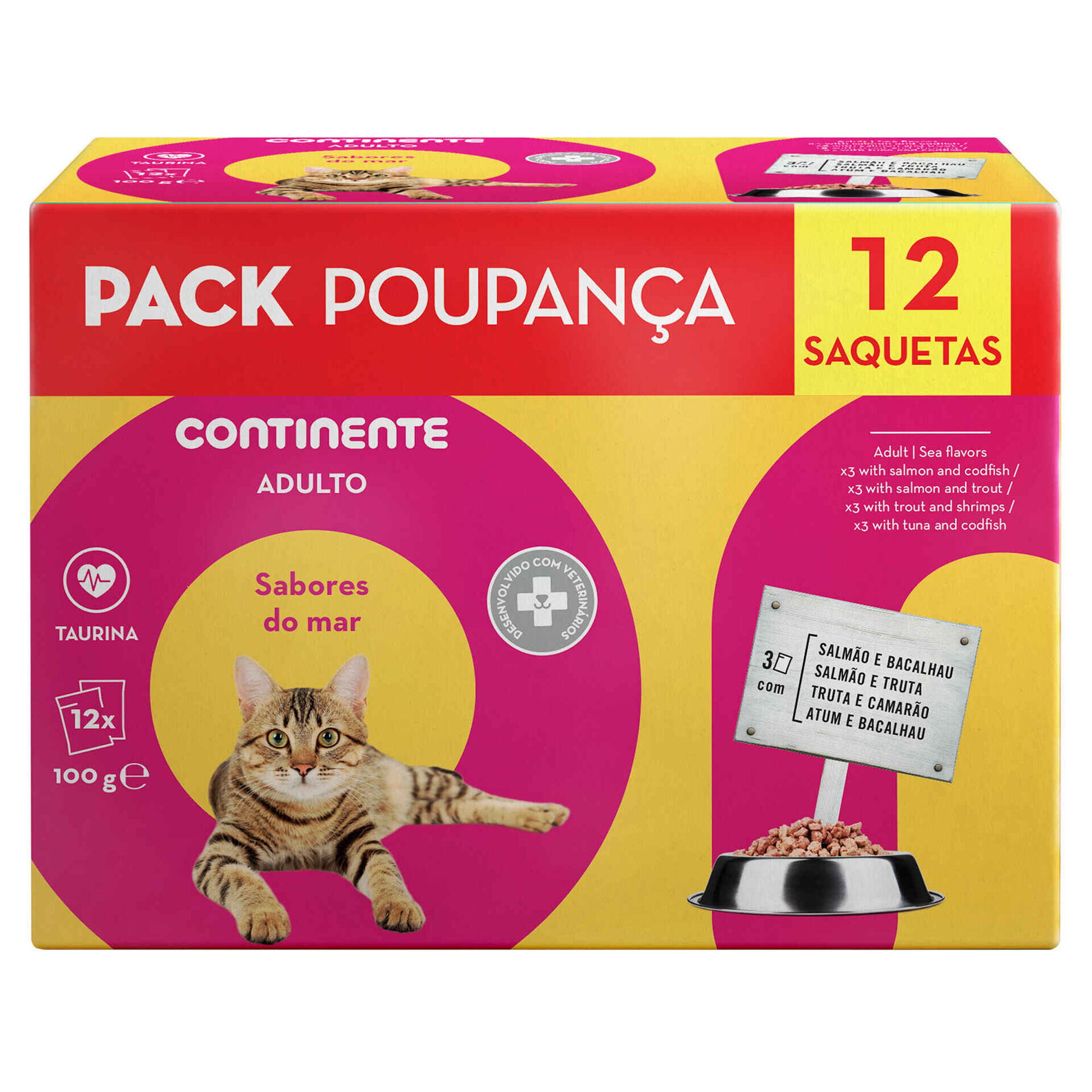 Comida Húmida para Gato Sabores Mar Saquetas Pack Poupança