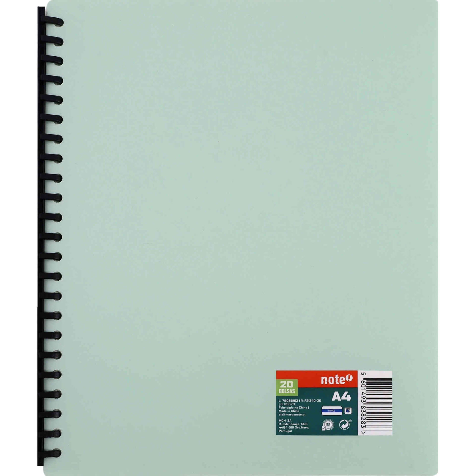 Capa Cat&aacute;logo com 20 Bolsas A4 (v&aacute;rias cores) Note!