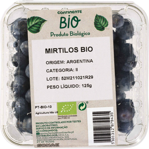 Mirtilo Biológico Continente Bio