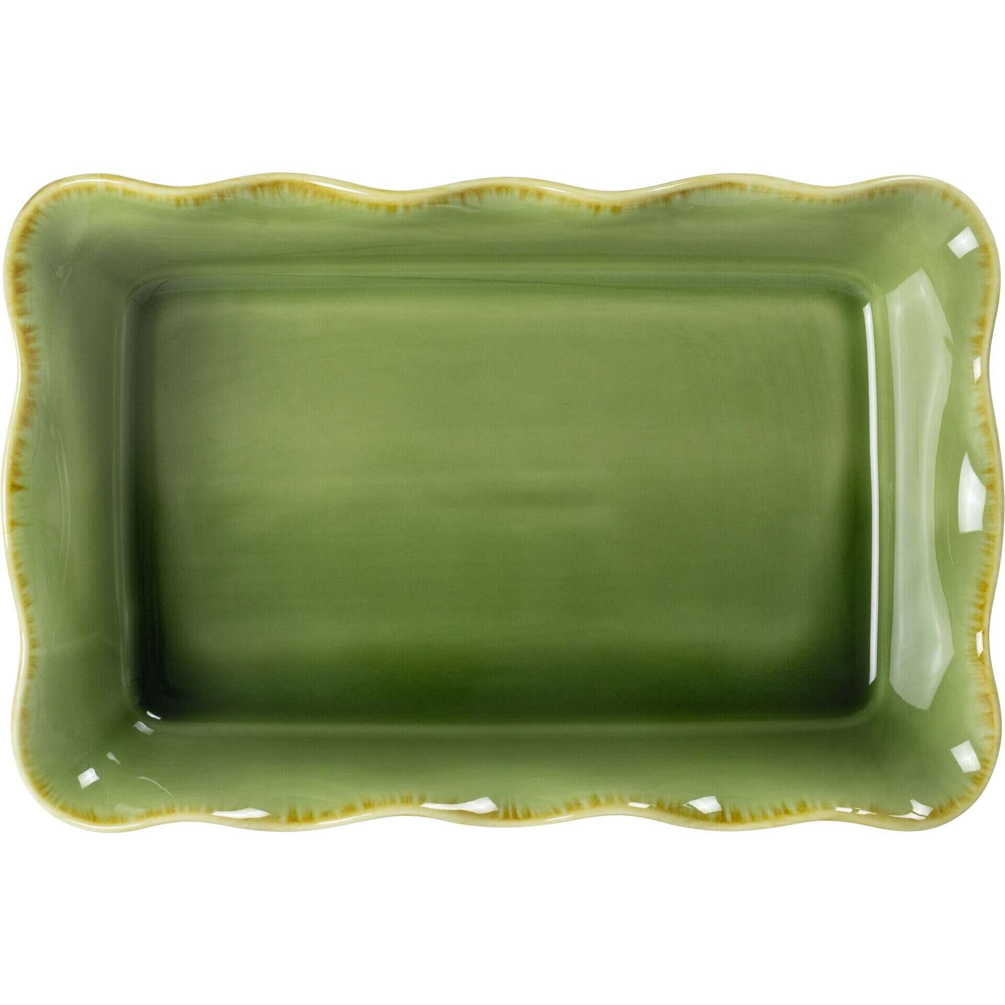 Assadeira 29x19cm Retangular Folhas Verde Claro Kasa