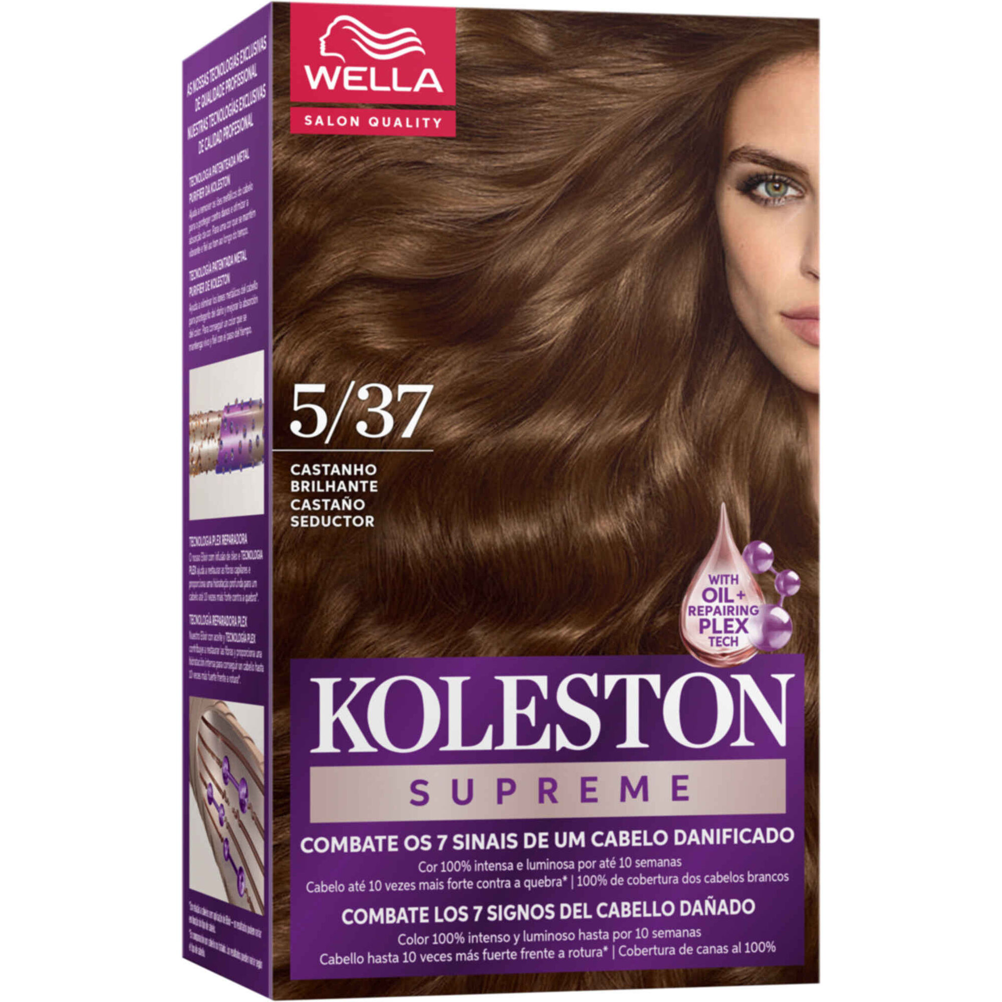 Colora&ccedil;&atilde;o Permanente Castanho Sensual 5.37 Koleston