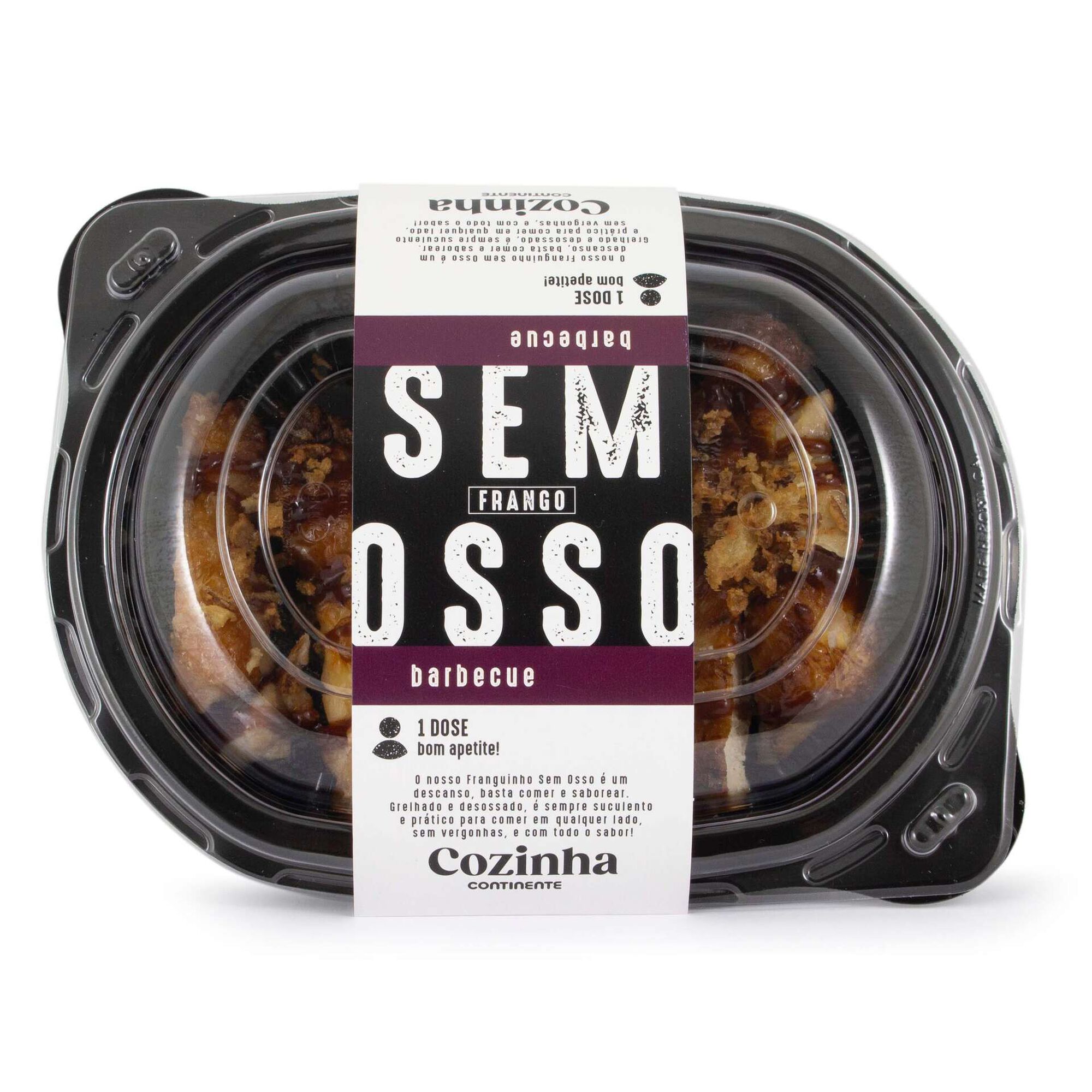 Frango sem Osso Assado com molho de Barbecue e Cebola Frita Frango sem Osso Assado com molho de Barbecue e Cebola Frita