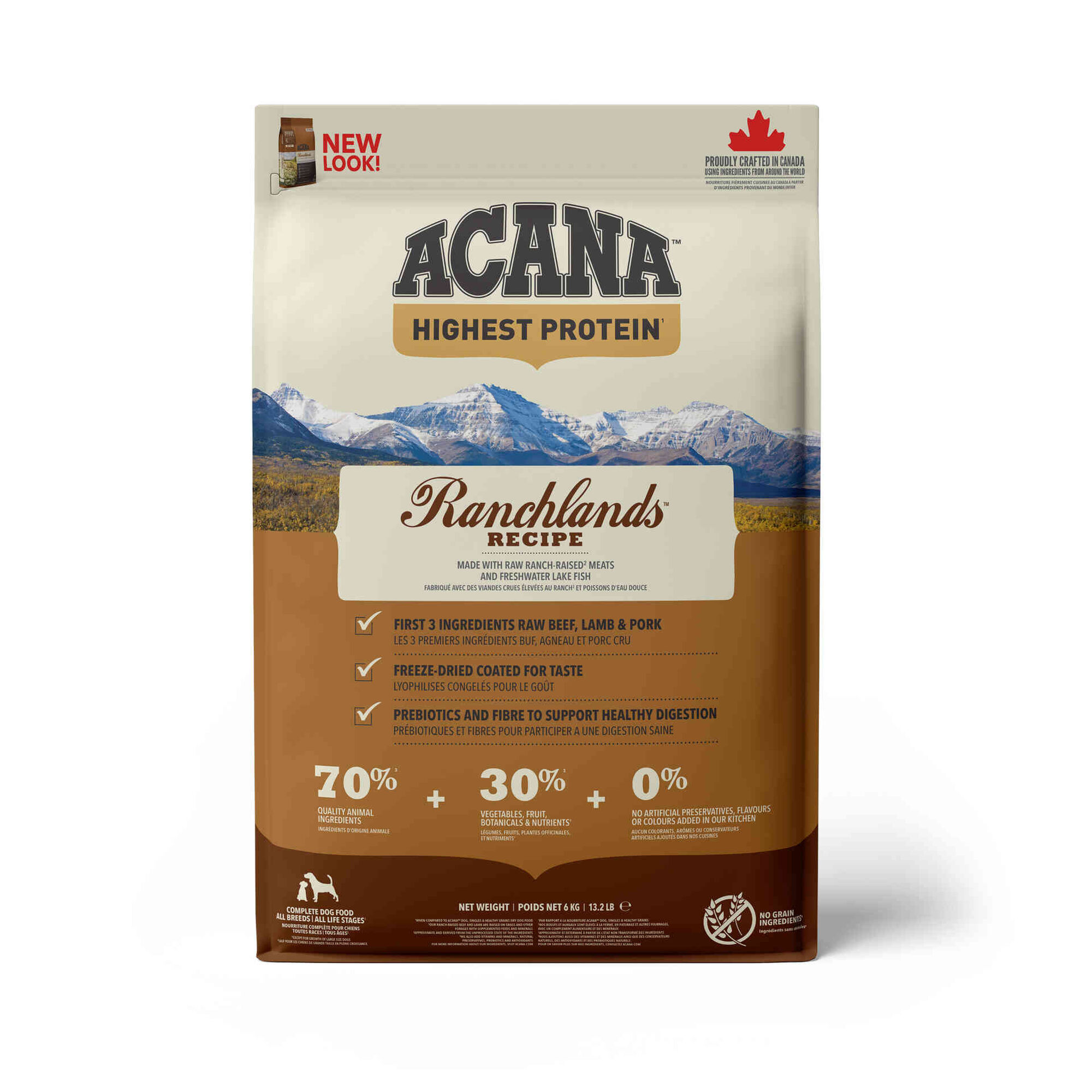 Ra&ccedil;&atilde;o para C&atilde;o Highest Protein Ranchlands Recipe Acana