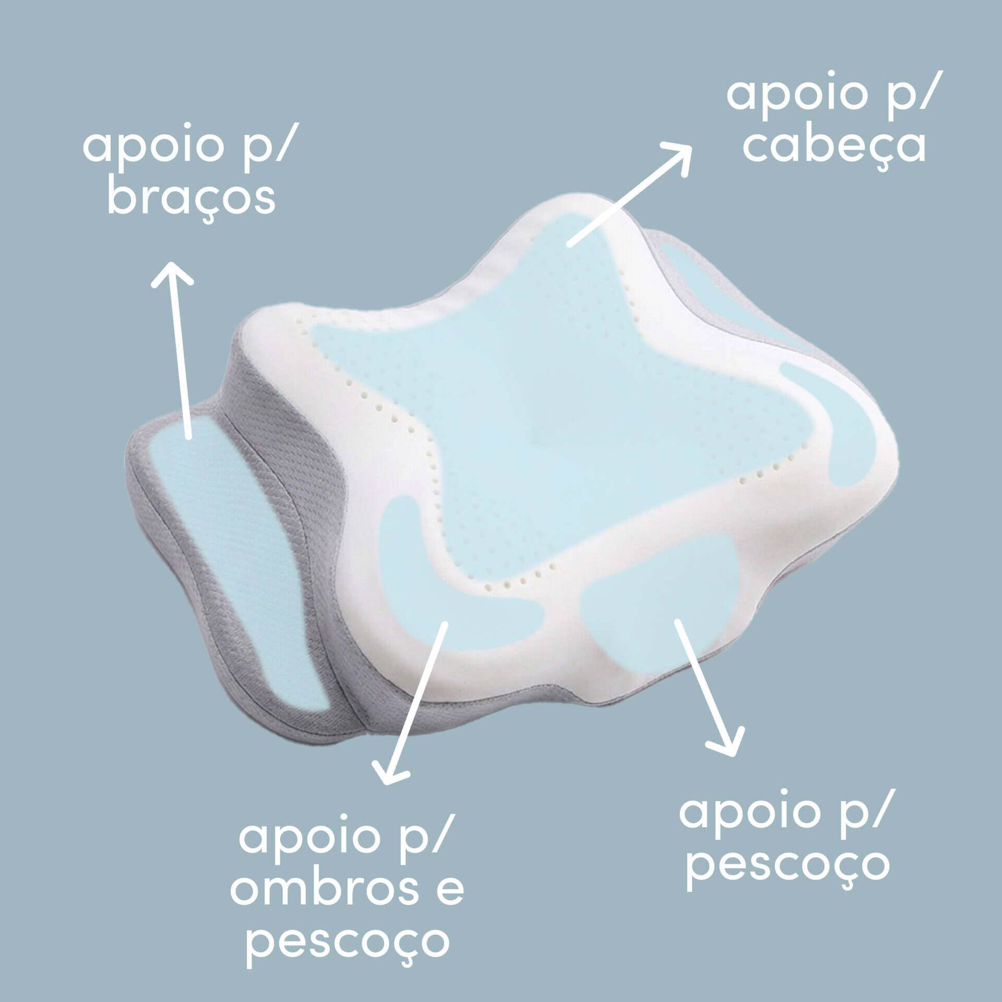 Almofada 62x37x14,4cm Cervical Viscoel&aacute;stica Kasa
