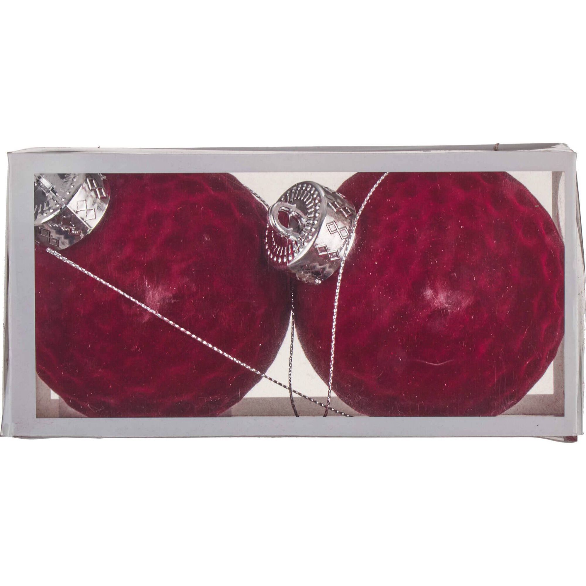 Conjunto 2 Bolas Veludo Relevo Vermelhas