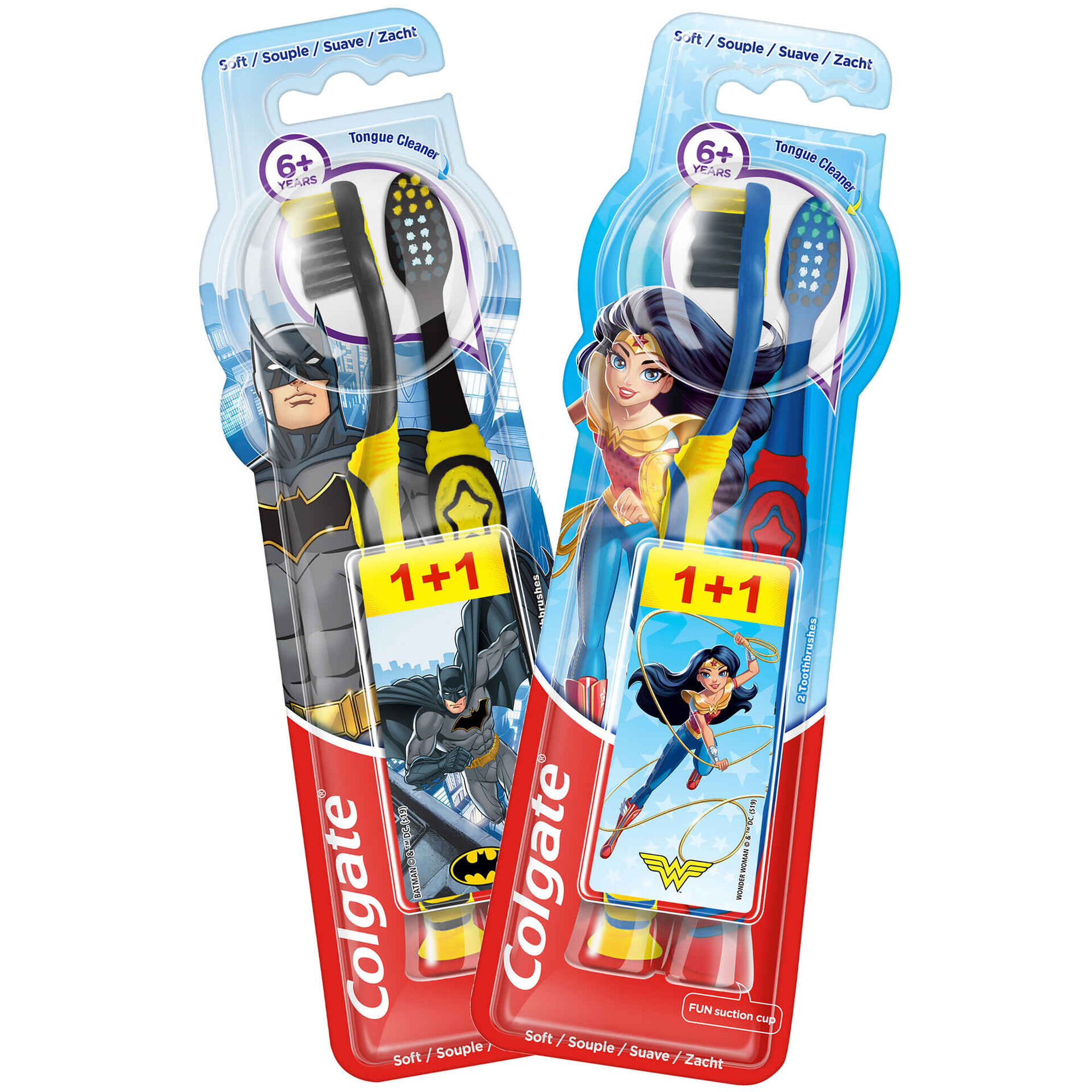 Escova de Dentes Suave Batman & Wonder Woman + 6 Anos
