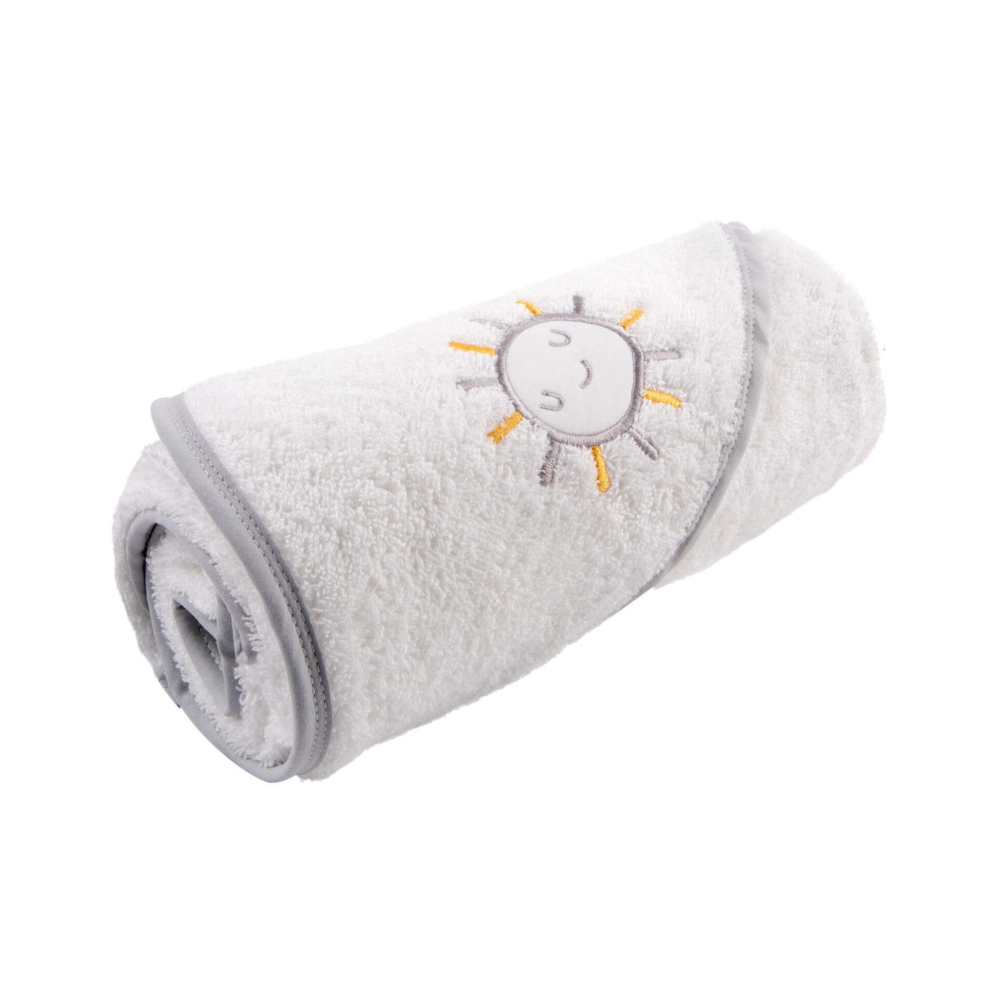 Toalha Com Bordado Sol Cinza