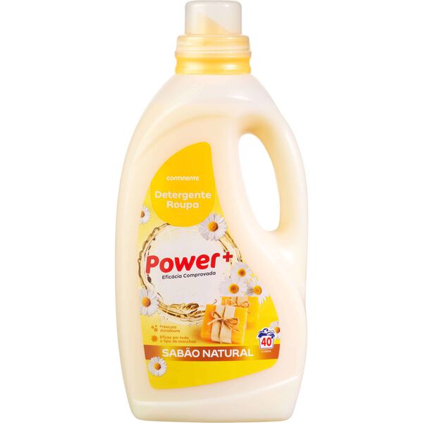 Detergente Máquina Roupa Líquido Power+ Sabão Natural Continente