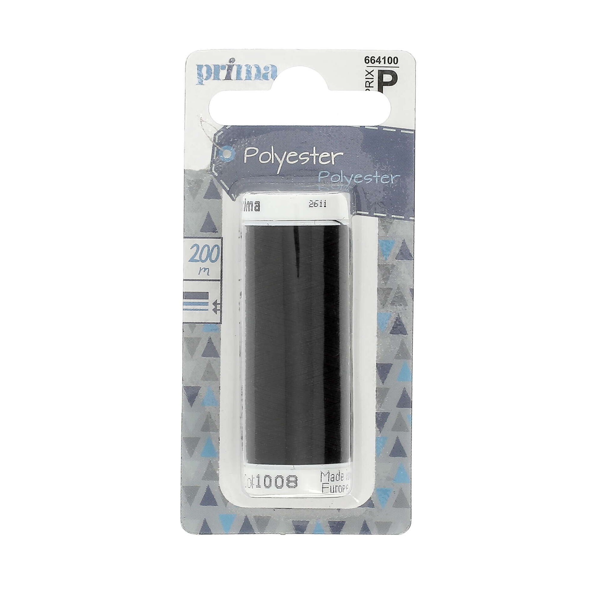 Linha Poli&eacute;ster 200m Preto Prima