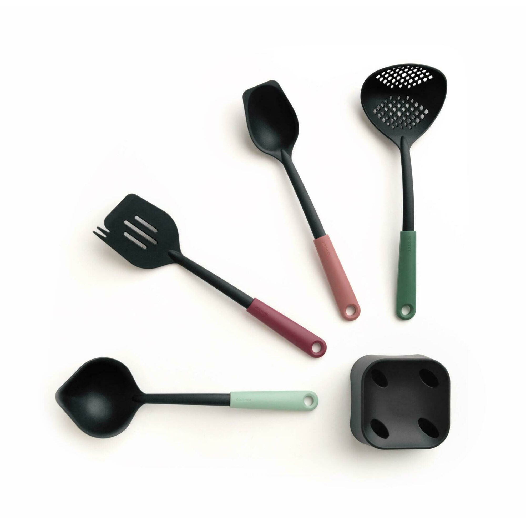 Conjunto Suporte e 3 Utens&iacute;lios Cozinha Pl&aacute;stico Tasty+
