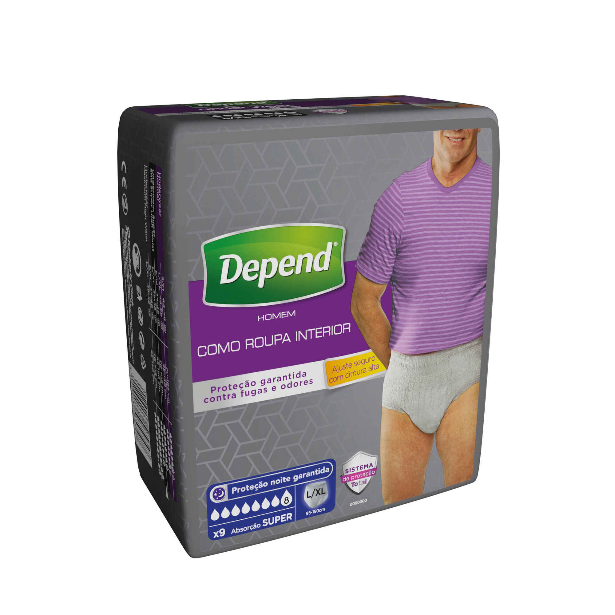 Cuecas Incontinência Homem Super L/XL